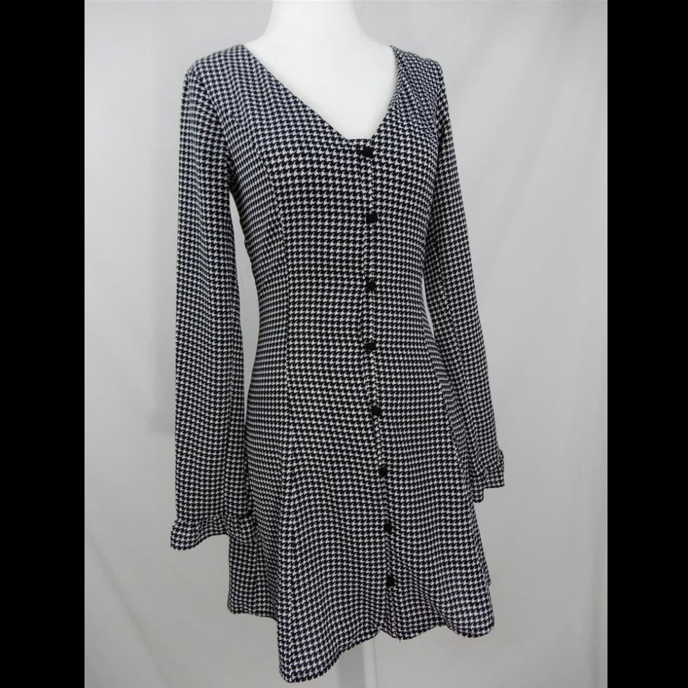 H&M Black and White Checkered Dress